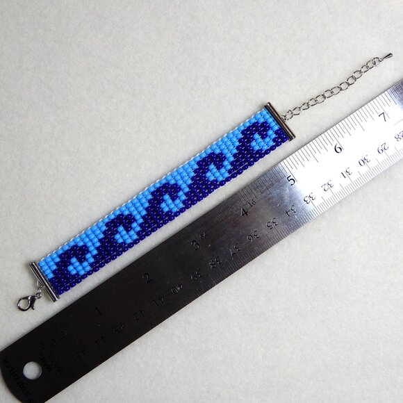 Blue Wave bead bracelet, blue-blue, handmade, 30% to Democratic Party of GA! - Picture 6 of 6